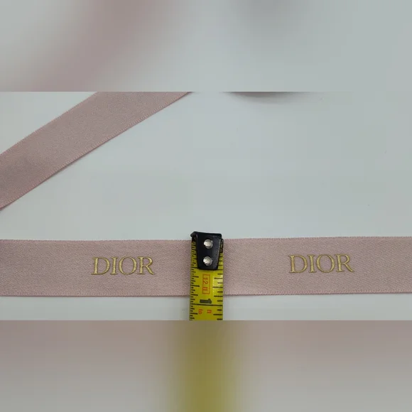 DIOR Blush Pink Gold Logo 1" Ribbon Four (4) Yards Luxury Gift Wrap - Picture 4 of 4
